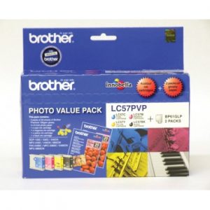 Brother LC-57 Photo Value Pack (LC-57 BK / C / M / Y 40 Sheets 6" x 4" Photo Paper)